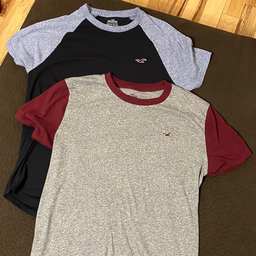 Two Hollister color block t shirts, like new size XS